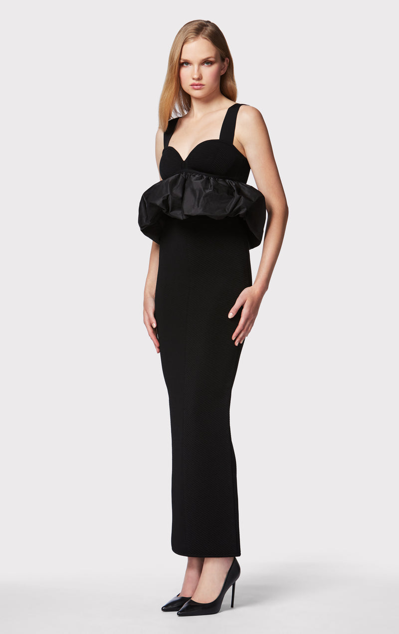 Jessica Center Slit Peplum Dress in Black – Mint Ooak
